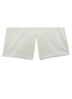 City Rose 3- Pieces Soft inner Short Trousers Silk 100% with Elasticised Waistband Women Off White  - Image 3