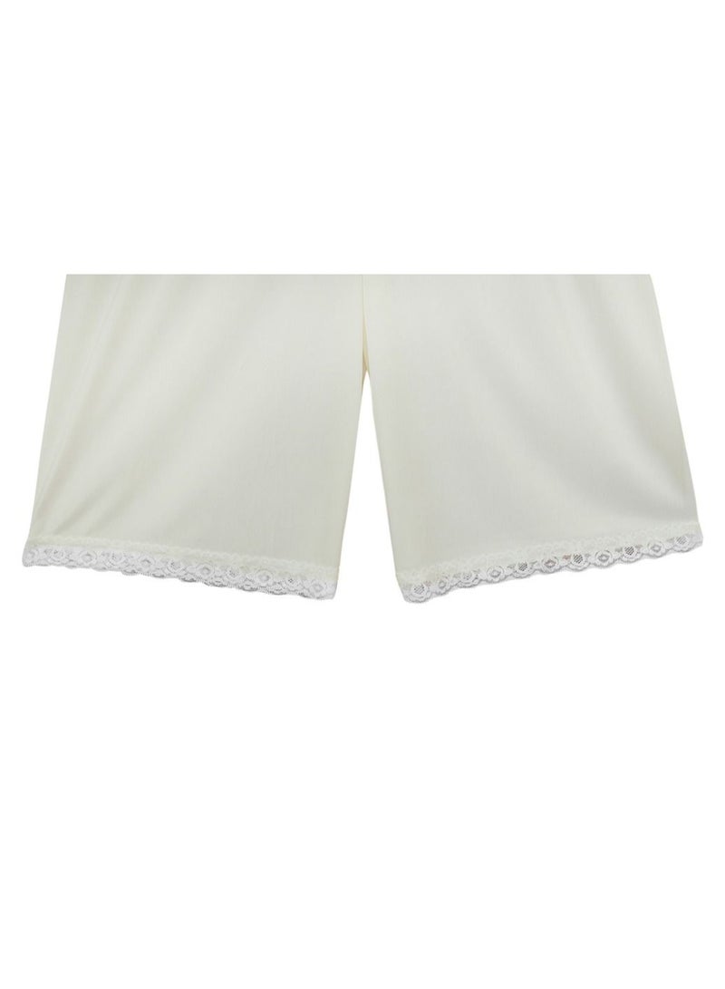 City Rose 3- Pieces Soft inner Short Trousers Silk 100% with Elasticised Waistband Women Off White - Image 3