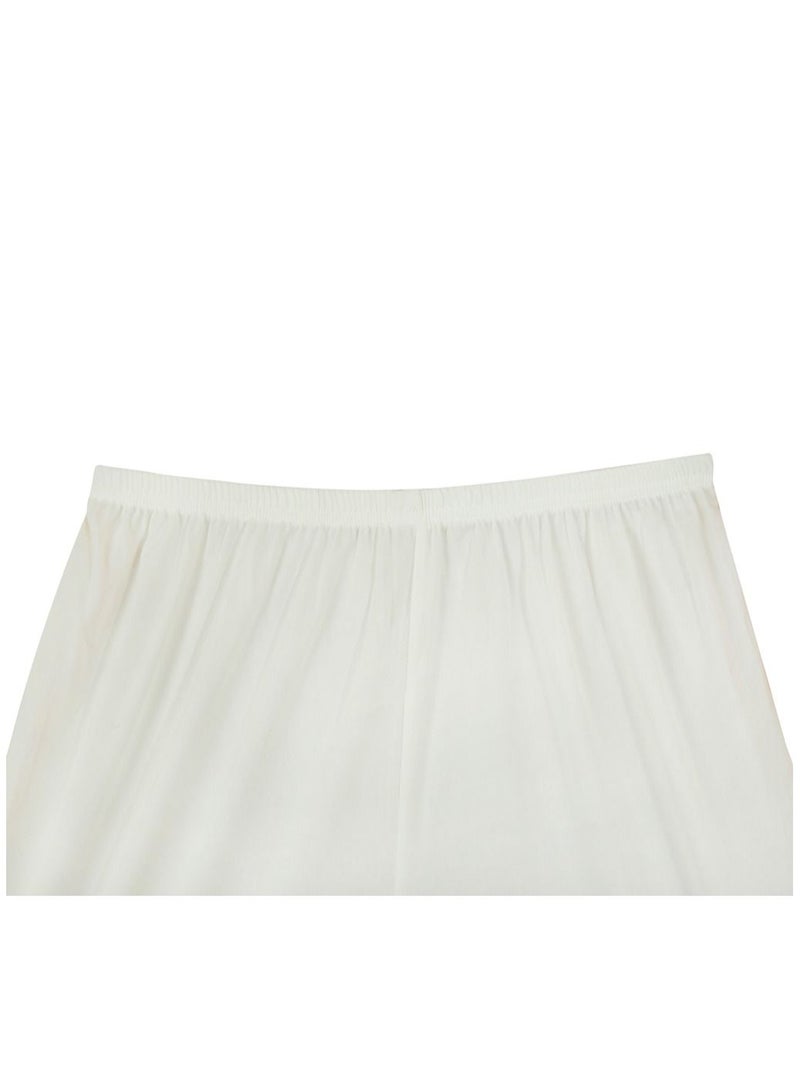 City Rose 3- Pieces Soft inner Short Trousers Silk 100% with Elasticised Waistband Women Off White - Image 4