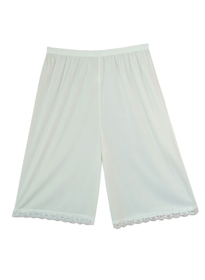 City Rose 3- Pieces Soft inner Short Trousers Silk 100% with Elasticised Waistband Women Off White - Image 2
