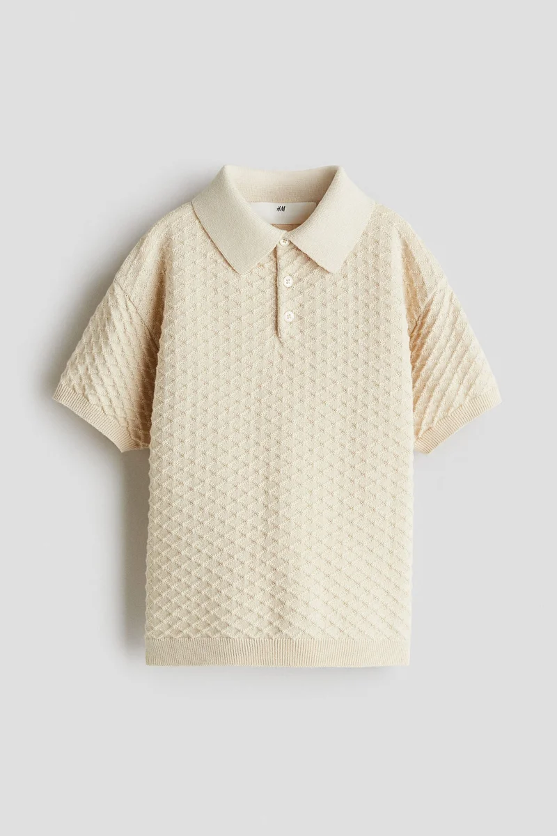 H&M Cotton-knit polo shirt