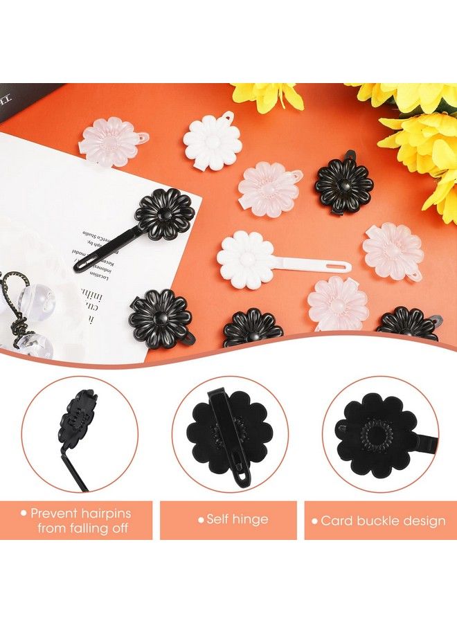Jutom 72 Pcs Hair Barrettes For Girls Hair Balls Self Hinge Hair Barrettes Ties Bubble Hair Accessories Set 80S 90S Bow Flower Hair Tie Plastic Hair Clips For Baby Toddler (Black White Clear) - Image 4