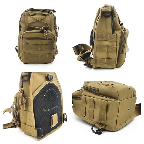 FAMI Outdoor Tactical Bag Backpack, Military Sport Bag Pack Sling Shoulder Backpack Tactical Satchel for Every Day Carry (Tan) - Image 5