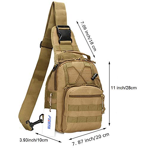 FAMI Outdoor Tactical Bag Backpack, Military Sport Bag Pack Sling Shoulder Backpack Tactical Satchel for Every Day Carry (Tan) - Image 2