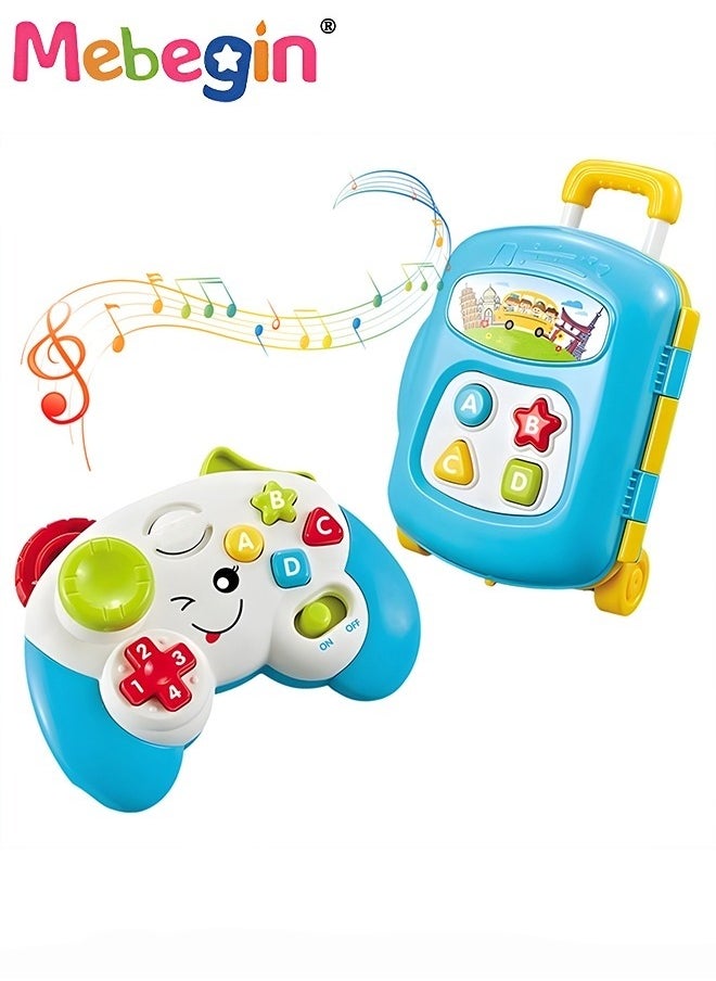 MEBEGIN Baby Sensory Toy Set, Fun Interactive Play Toys with joystick and Adjustable Button, Multifunctional Learn Controller Pretend Game with Music and Lights, Creative Educational Toys, 2 AA Batteries(Not Included)  - Image 2