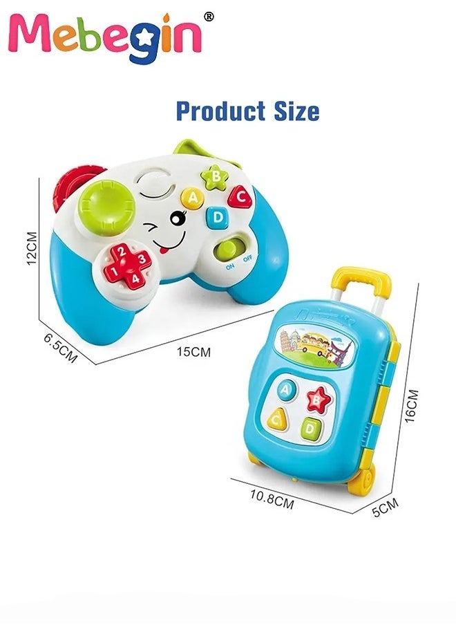 MEBEGIN Baby Sensory Toy Set, Fun Interactive Play Toys with joystick and Adjustable Button, Multifunctional Learn Controller Pretend Game with Music and Lights, Creative Educational Toys, 2 AA Batteries(Not Included)  - Image 4