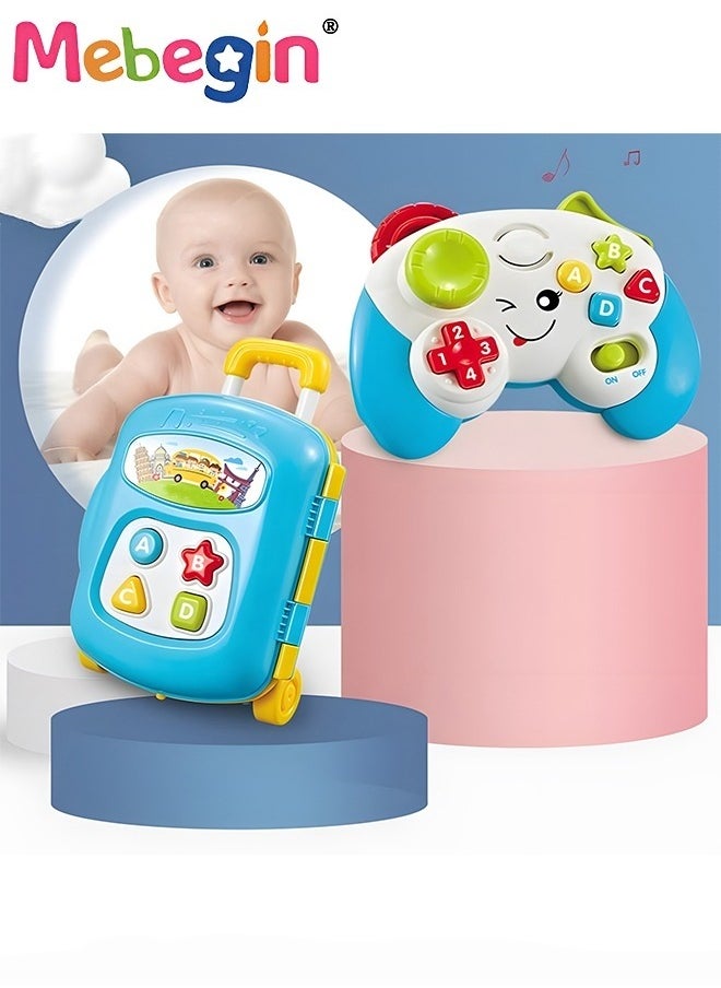 MEBEGIN Baby Sensory Toy Set, Fun Interactive Play Toys with joystick and Adjustable Button, Multifunctional Learn Controller Pretend Game with Music and Lights, Creative Educational Toys, 2 AA Batteries(Not Included)  - Image 1