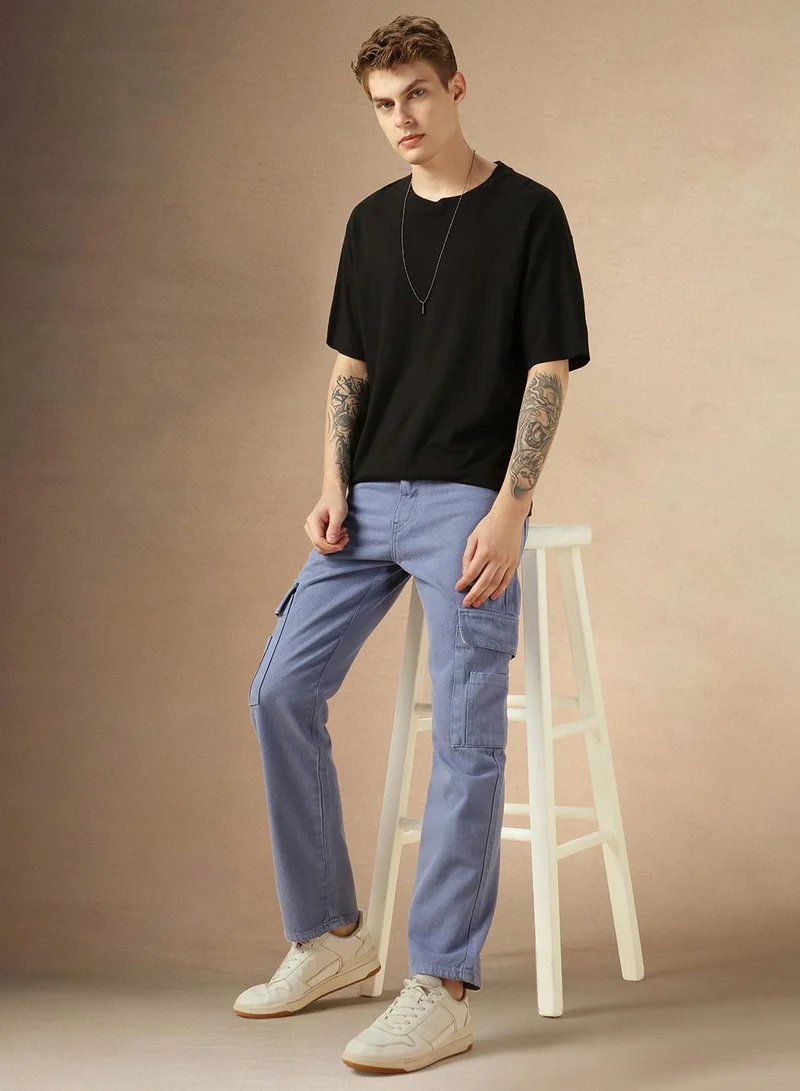 دينيس لينغو جينز رجالي قطن أزرق كحلي بقصة مريحة وطول كامل