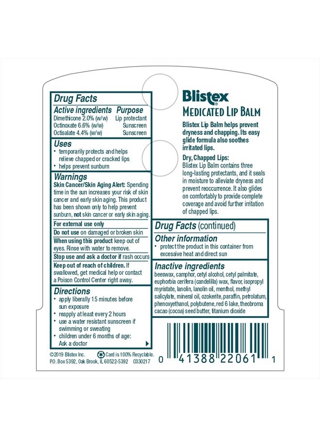 Blistex Medicated Lip Balm, 0.15 Ounce, (Pack of 24) – Prevent Dryness & Chapping, SPF 15 Sun Protection, Seals in Moisture, Hydrating Lip Balm, Easy Glide Formula for Full Coverage - Image 4
