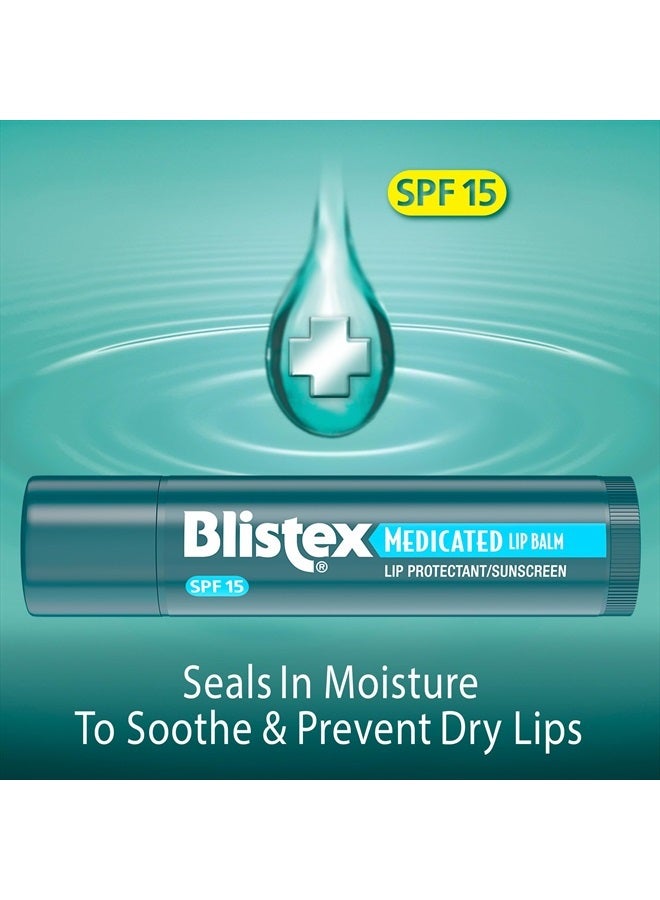 Blistex Medicated Lip Balm, 0.15 Ounce, (Pack of 24) – Prevent Dryness & Chapping, SPF 15 Sun Protection, Seals in Moisture, Hydrating Lip Balm, Easy Glide Formula for Full Coverage - Image 3