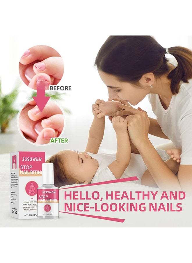 ISSUWEN Stop Nail Biting，Organic Herbs Bitter Oil Anti Nail Biting & Thumb Suctionbreak Annoying Bad Customprotect And Repair Nails 10ml  - Image 2