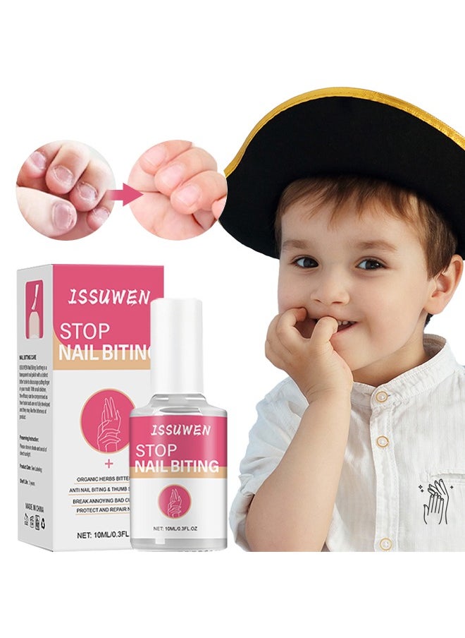 ISSUWEN Stop Nail Biting，Organic Herbs Bitter Oil Anti Nail Biting & Thumb Suctionbreak Annoying Bad Customprotect And Repair Nails 10ml  - Image 1