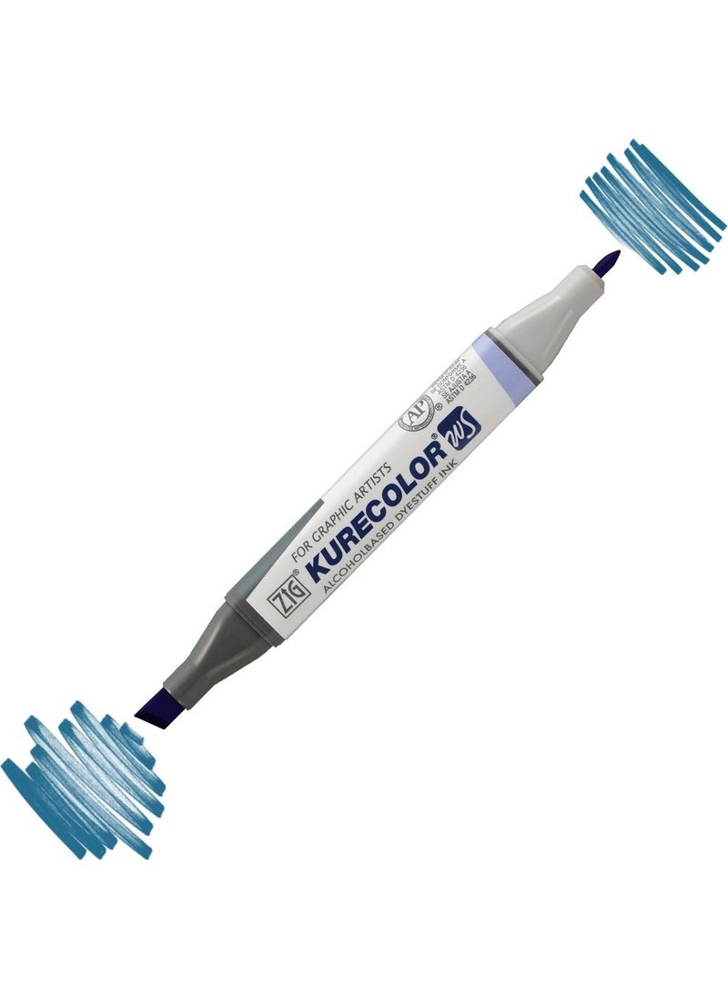 Zig Kurecolor KC3000 Twin S Marker Pen 339 Peacock Blue  - Image 2