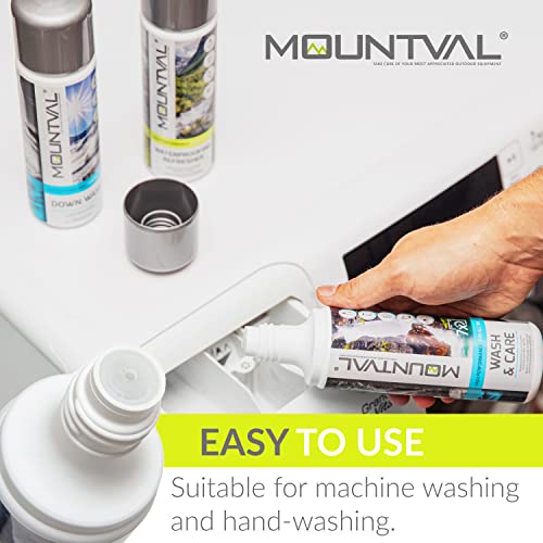 Mountval Wet Weather Clothing Care Set, Mountval Wash & Care (315ml), Mountval Waterproofing Refresher (300ml), Protection for Technical and Wet Weather Clothing, Equipment & Hiking Gear incl. GORE-TEX - Image 5