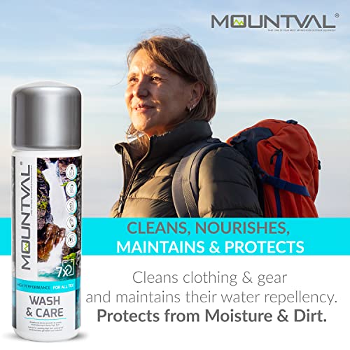 Mountval Wet Weather Clothing Care Set, Mountval Wash & Care (315ml), Mountval Waterproofing Refresher (300ml), Protection for Technical and Wet Weather Clothing, Equipment & Hiking Gear incl. GORE-TEX - Image 4