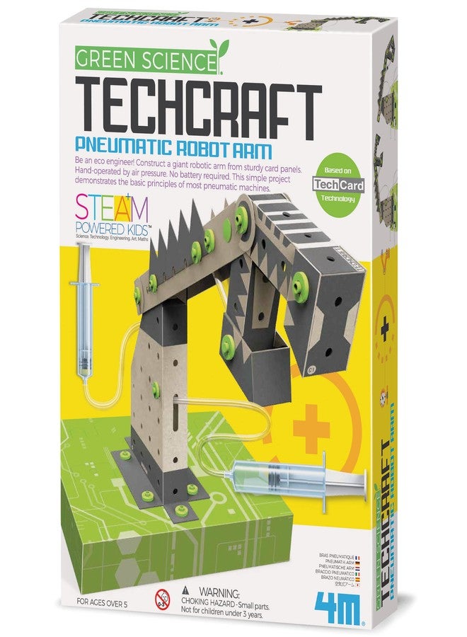 4M TechCraft Pneumatic Arm, Green Science, STEAM - Image 1