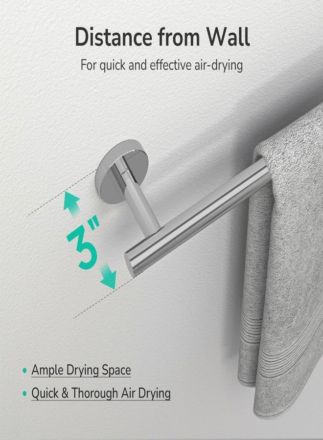 USHOWER Polished Chrome Towel Bar, 24-Inch Towel Racks for Bathroom Wall-Mounted, SUS304 Stainless Steel Towel Rod (Total Length 26-Inch) - Image 5