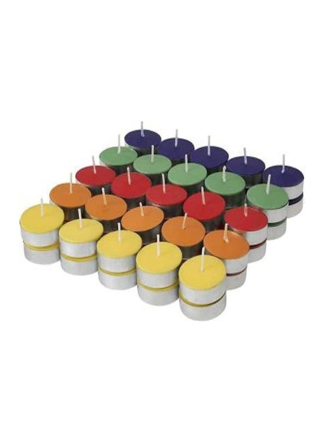 PANCIKAA Colored Wax Tea Light Candles Unscented (Multicolor, Pack of 50) - Image 1