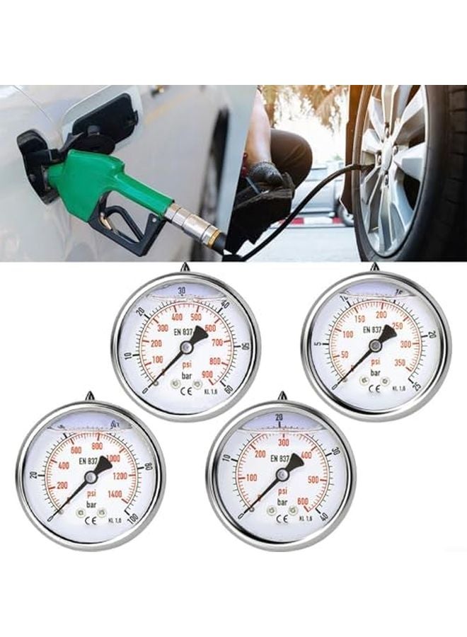 Waterproof Pressure Gauge 0 100Bar Stainless Steel Case For Water Filter Well Pump Air Tire - Image 4