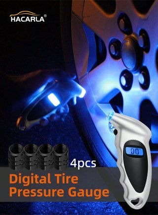 8 Pcs Black Car Tire Valve Stem Cap Tire Valve Cap Set Universal And 1 Pcs Digital Tyre Air Pressure Gauge Tester Tool Precisely Fill Your Tires - pzsku/Z9A334EBD01AD1A154204Z/45/_/1720700701/f0019c13-3472-410b-ab51-5b9498138404