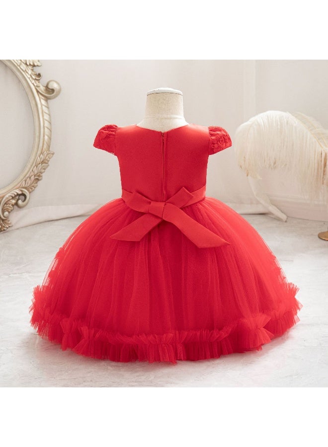Toddler Christening Princess Dress for Baby Lace Bow  Birthday Party Girl Dresses Newborn New Year Ball Gowns - Image 3