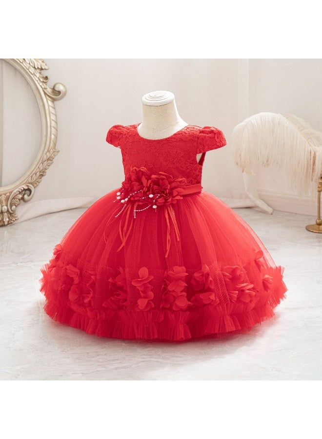 Toddler Christening Princess Dress for Baby Lace Bow  Birthday Party Girl Dresses Newborn New Year Ball Gowns - Image 1
