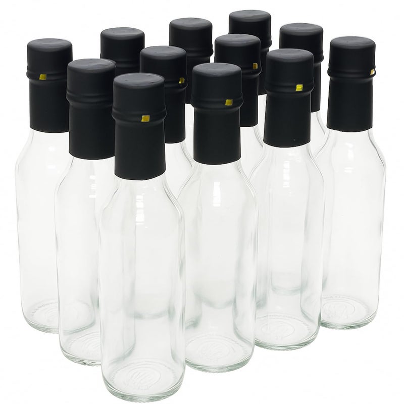 nicebottles Clear Glass Woozy Bottles with Shrink Capsules 5 Oz Case of 12