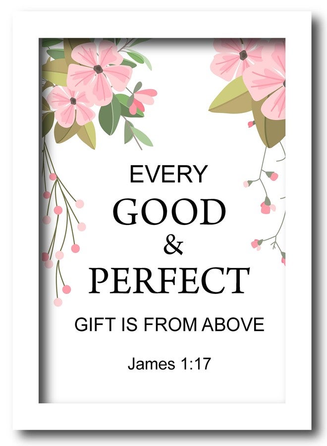 AR Creative Every Good Bible Verse Wall Photo Framed Wall Poster, Bible Quotes Print with Frame, Home (13.6 inch x 10.2 inch) Multicolor (White Frame) - Image 1