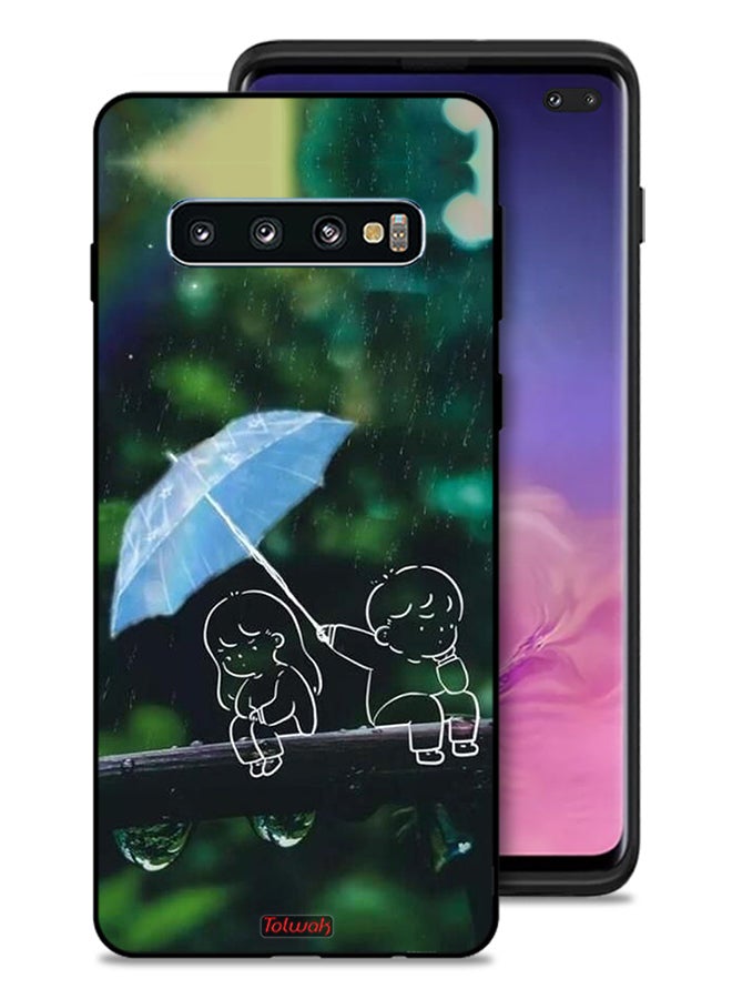 Tolwak Samsung Galaxy S10 Plus Protective Case Cover Couple Abstract Art - Image 1