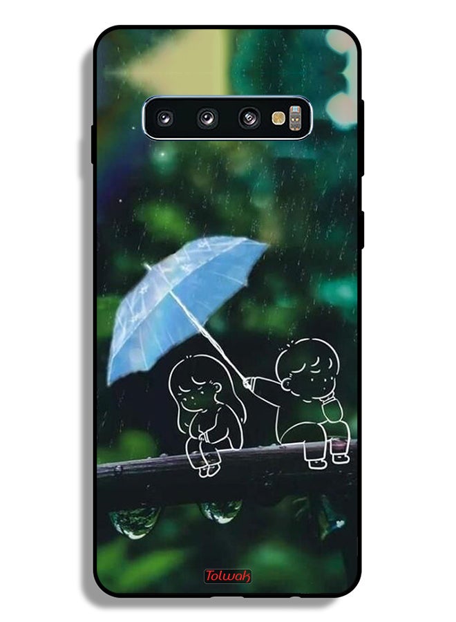 Tolwak Samsung Galaxy S10 Plus Protective Case Cover Couple Abstract Art - Image 2