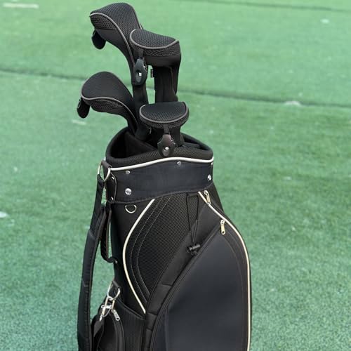 Andux 4 Pack Long Neck Golf Hybrid Club Head Covers Dial No. Tag CTMT-01 Black/Black - Image 5