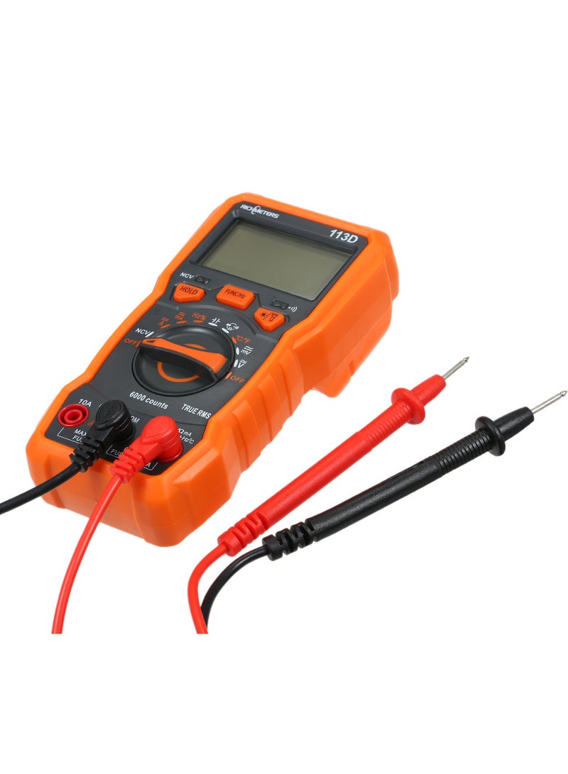 RICHMETERS RM113D NCV رقمي متعدد 6000 التهم تتراوح السيارات AC / DC الجهد قياس درجة الحرارة متر فلاش ضوء الخلفية شاشة كبيرة مع شفط مغناطيسي  - Image 2
