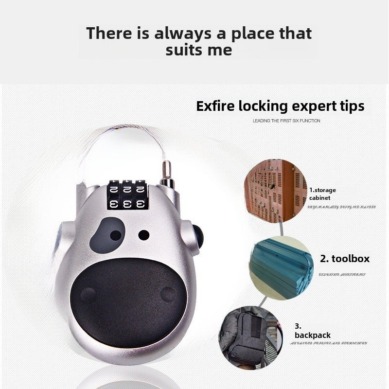 Motorcycle helmet lock telescopic steel wire rope password lock electric bicycle anti-theft fixed cow padlock luggage lock(C32 military green wire rope lock 4-digit password) - Image 4
