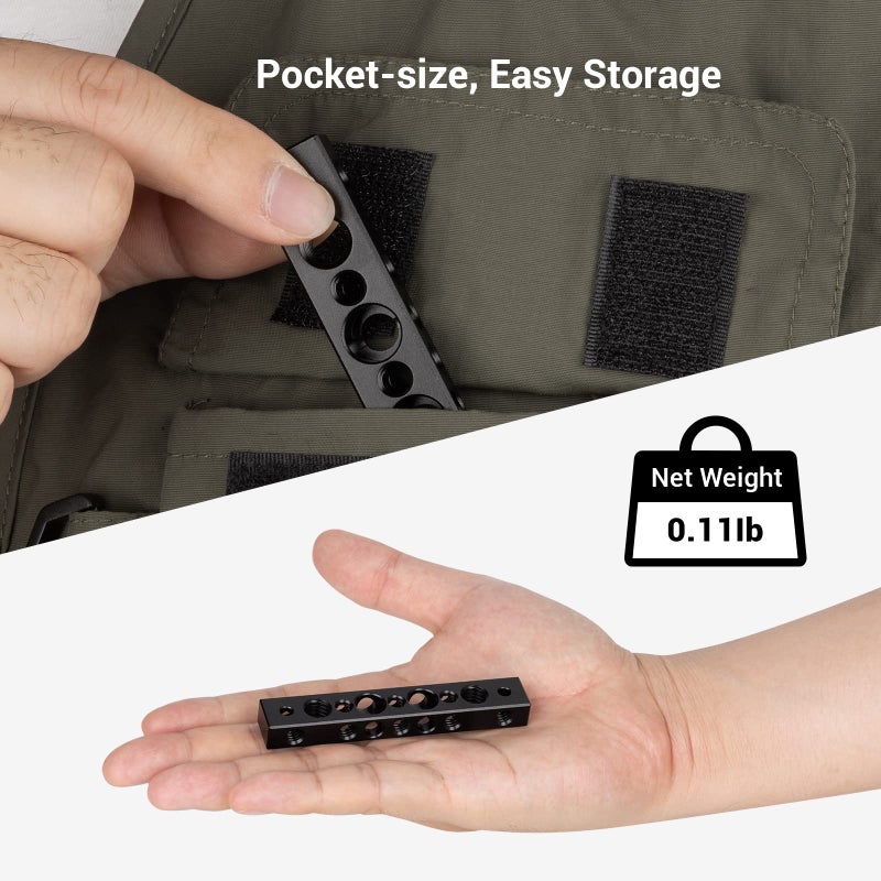 SmallRig Cheese Plate with Multiple Threaded Holes,Cheese Bar for Monitor Mount, DIY Camera Accessories - 1091 - Image 4