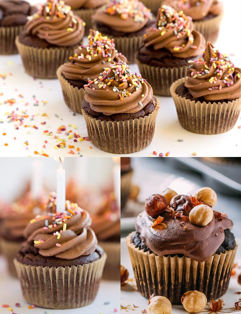 Gifbera Jumbo Cupcake Liners Greaseproof Paper 200 Count - Food Grade Odorless Muffin Baking Cups Cupcake Wrappers for Wedding Birthday, Natural - Image 4