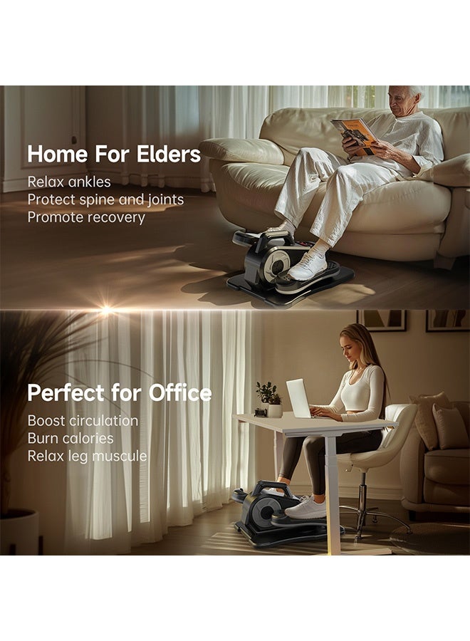 HaHaHai Under Desk Elliptical Machine,Electric Walking Machine,Leg Exercise Machine Elderly Rehabilitation Training Equipment,Foot Pedal Machine Exercise Leg Exerciser, Quiet and Portable, Stroke and Hemiplegia Rehabilitation Elliptical Stepper with Remote Control and 12 Adjustable Speeds - Image 5
