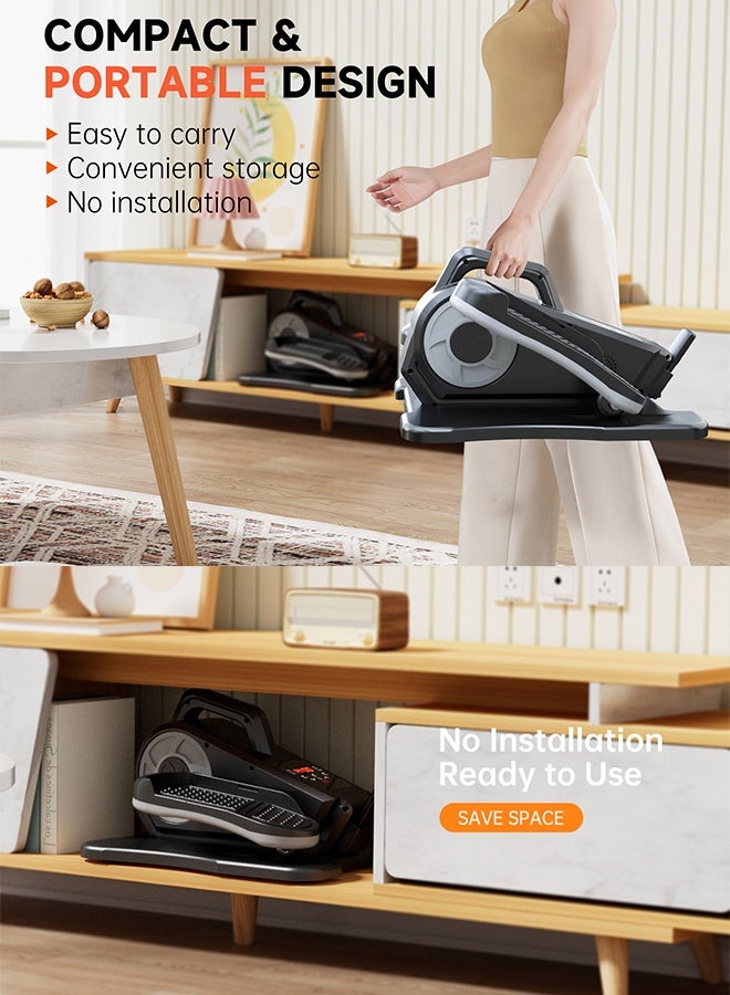 HaHaHai Under Desk Elliptical Machine,Electric Walking Machine,Leg Exercise Machine Elderly Rehabilitation Training Equipment,Foot Pedal Machine Exercise Leg Exerciser, Quiet and Portable, Stroke and Hemiplegia Rehabilitation Elliptical Stepper with Remote Control and 12 Adjustable Speeds - Image 4