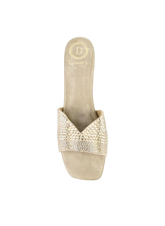 Dollar's Fashion Amina Women Heels, Synthetic Leather Block Heel Sandals, Embellished Upper Slip On Design, Dressy Party Heels for Women, Occasion Footwear - Image 2