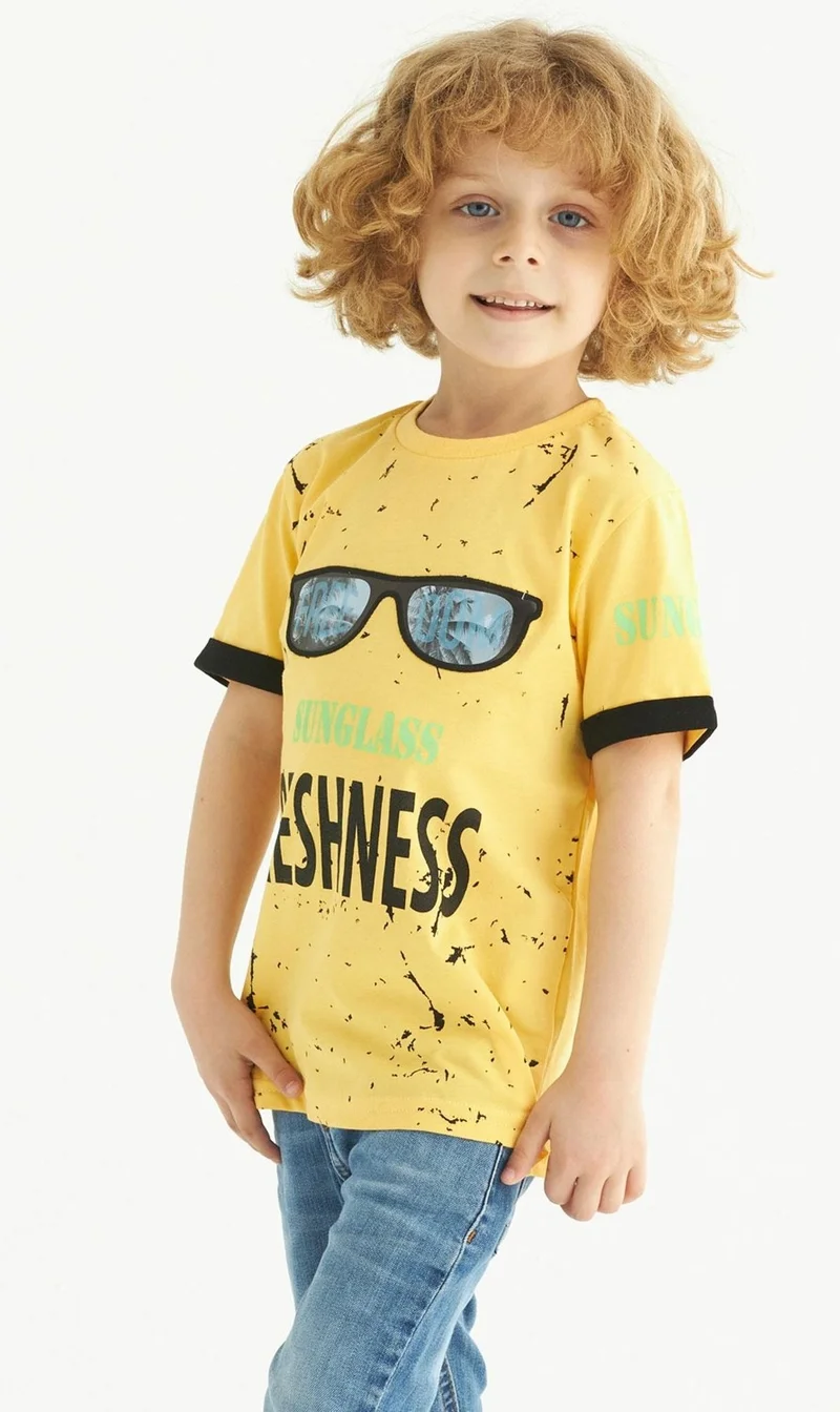 Zepkids Boy Sunglass Freshness Printed T-shirt 3-7 Years Old