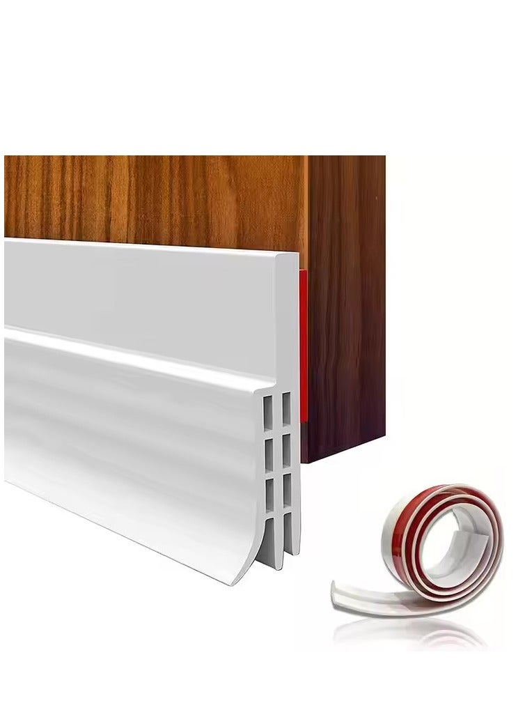 Y&D Adhesive Under Door Sweep Weather Stripping Soundproof Rubber Bottom Seal with Wider Strong for Interior Exterior Doors Guard Against Drafts Dust Noise Animals (1M White) - Image 1