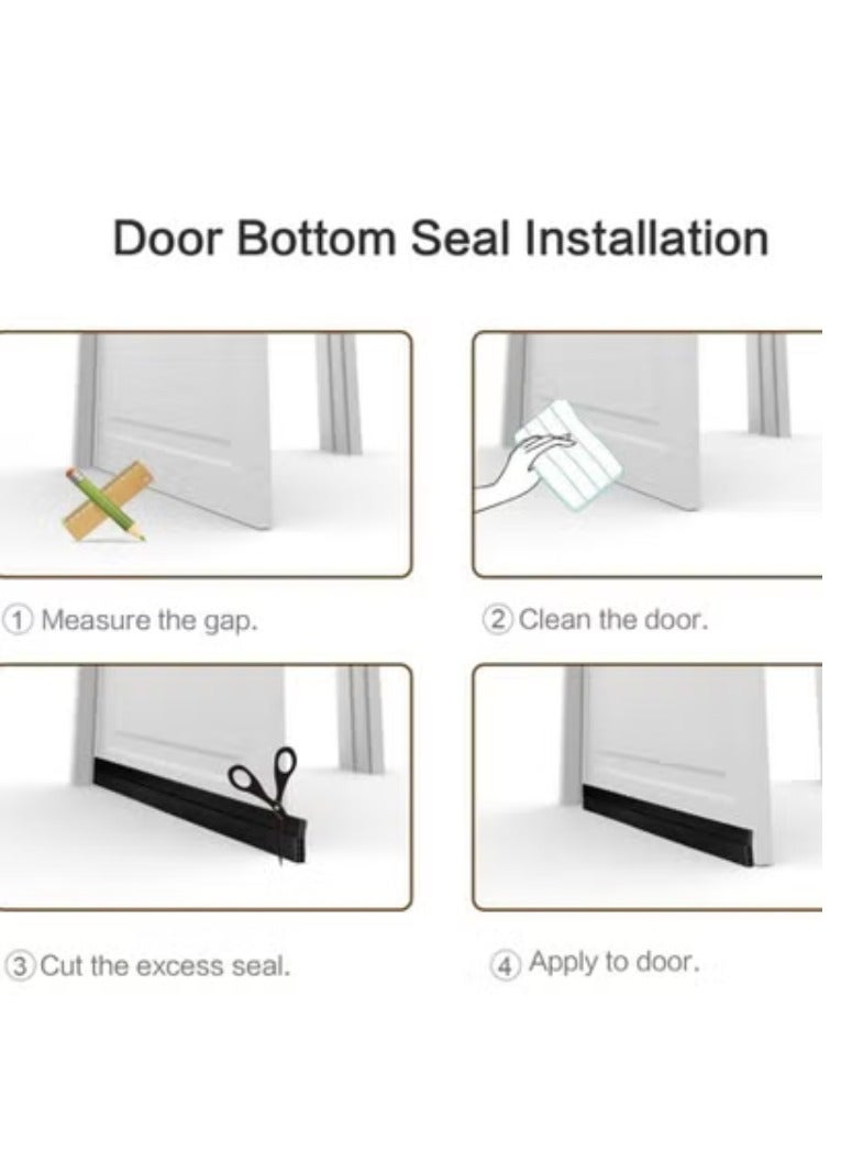 Y&D Adhesive Under Door Sweep Weather Stripping Soundproof Rubber Bottom Seal with Wider Strong for Interior Exterior Doors Guard Against Drafts Dust Noise Animals (1M White) - Image 3
