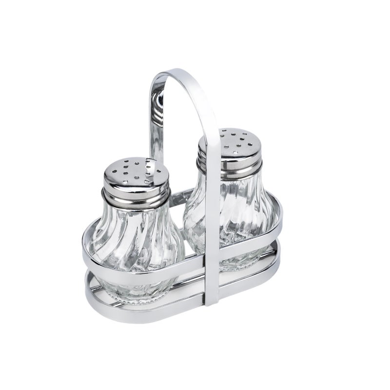 Cuisine Art Soda Lime Glass Salt Set with Stand, 50ml, 2 Pieces, Transparent - Image 4