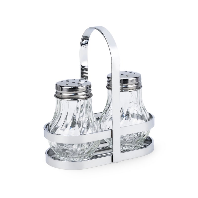 Cuisine Art Soda Lime Glass Salt Set with Stand, 50ml, 2 Pieces, Transparent - Image 3