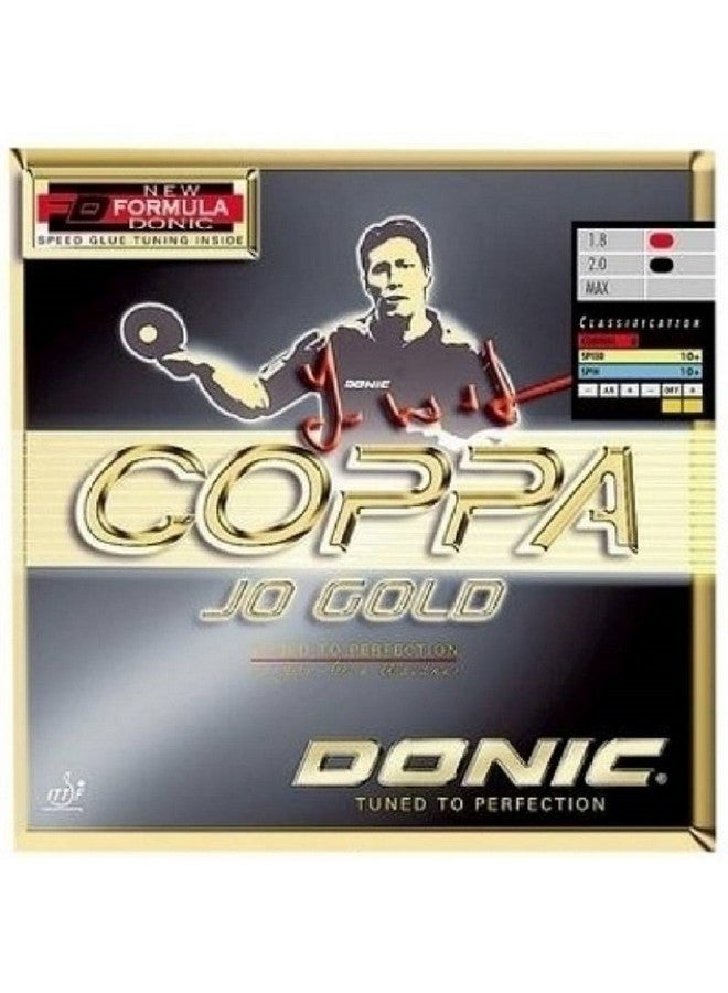 دونيك مطاط تنس الطاولة Coppa Jo Gold من DONIC، لون أحمر