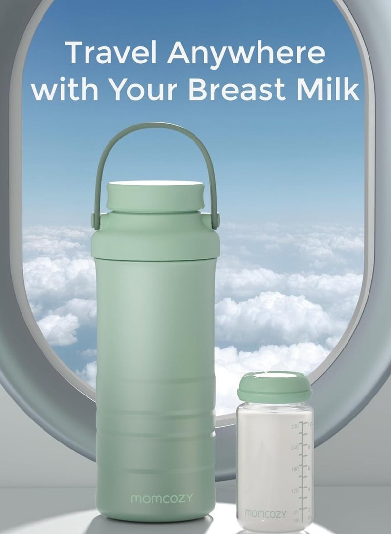 Momcozy Portable Breast Milk Cooler Larger Capacity Travel Breastmilk Chiller With 2 Piece Baby Bottles - Image 4