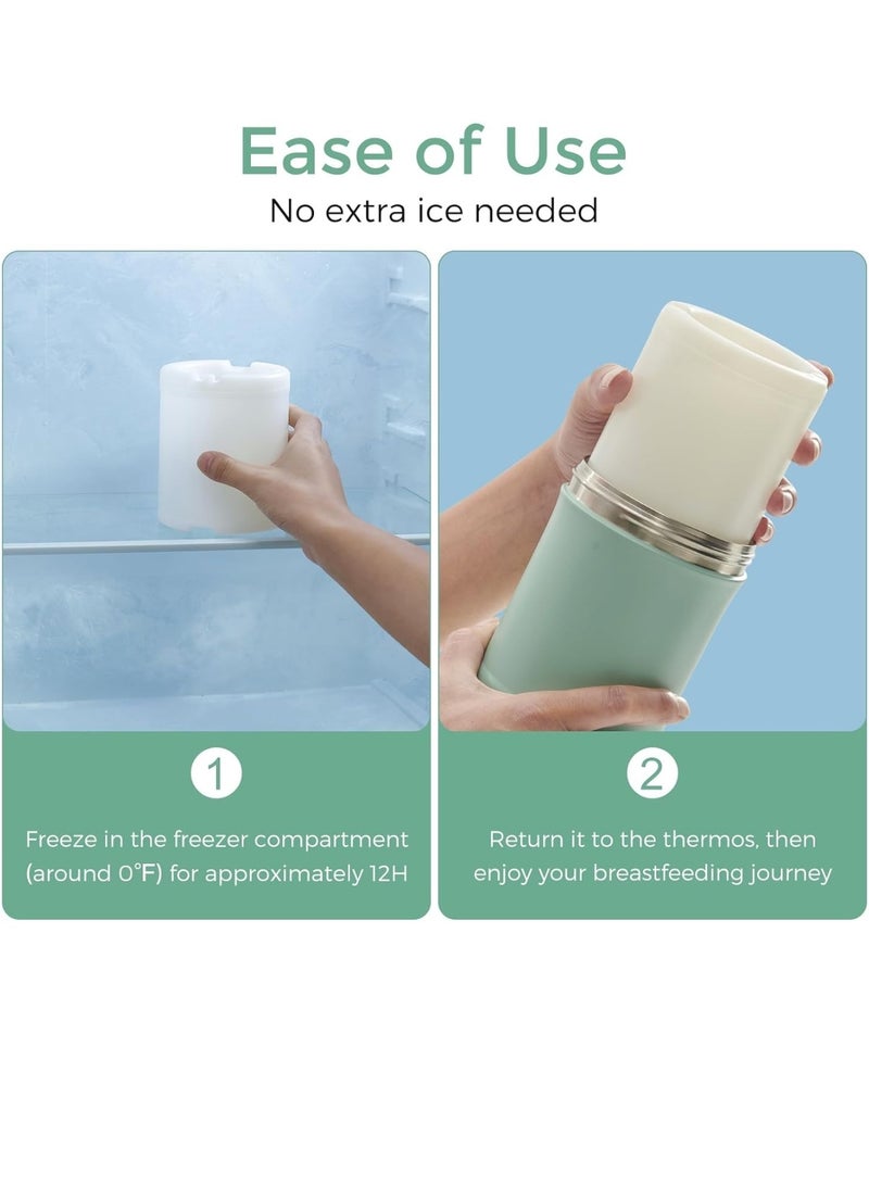 Momcozy Portable Breast Milk Cooler Larger Capacity Travel Breastmilk Chiller With 2 Piece Baby Bottles - Image 5