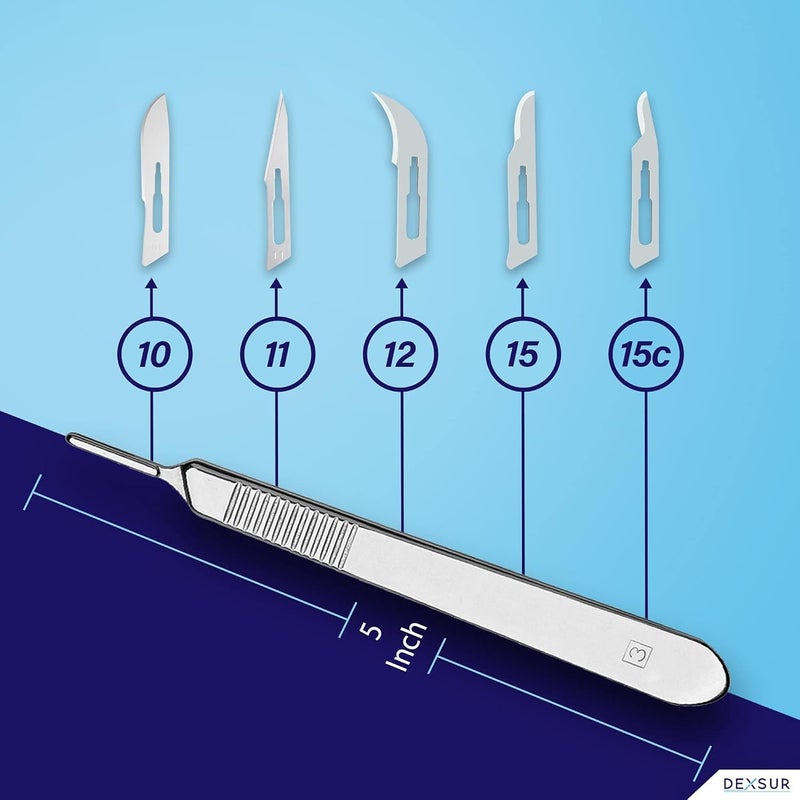 DEXSUR Scalpel Handle # 3, Premium Quality, Rust Proof Stainless Steel Scalpel Knife Handle, Lightweight and Durable, Fits Surgical Blades No. 10, 11, 12, 13, 14 and 15 - Image 2