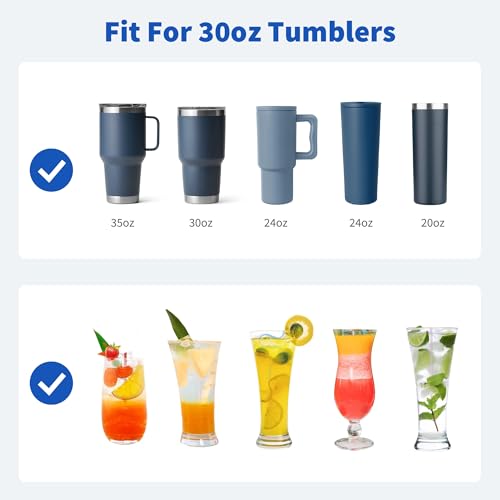 Diumepo Stainless Steel Straw for 30 oz YETI Tumbler, Metal Straws Reusable with Silicone Tip for Simple Modern 24 oz and 32oz Glass Tumbler, Cleaning Brush, 1 Portable Bag - Image 3