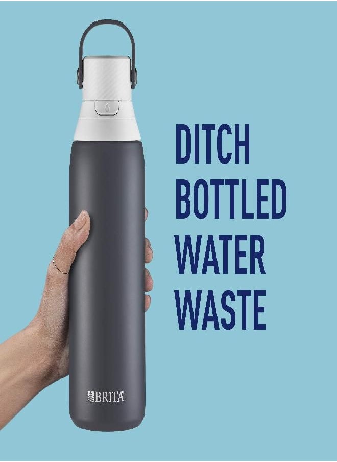 BRITA Brita Insulated Filtered Water Bottle with Straw, Reusable, BPA Free Plastic, Carbon, 26 Ounce  - Image 5