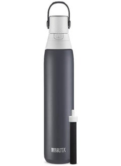 BRITA Brita Insulated Filtered Water Bottle with Straw, Reusable, BPA Free Plastic, Carbon, 26 Ounce  - Image 1